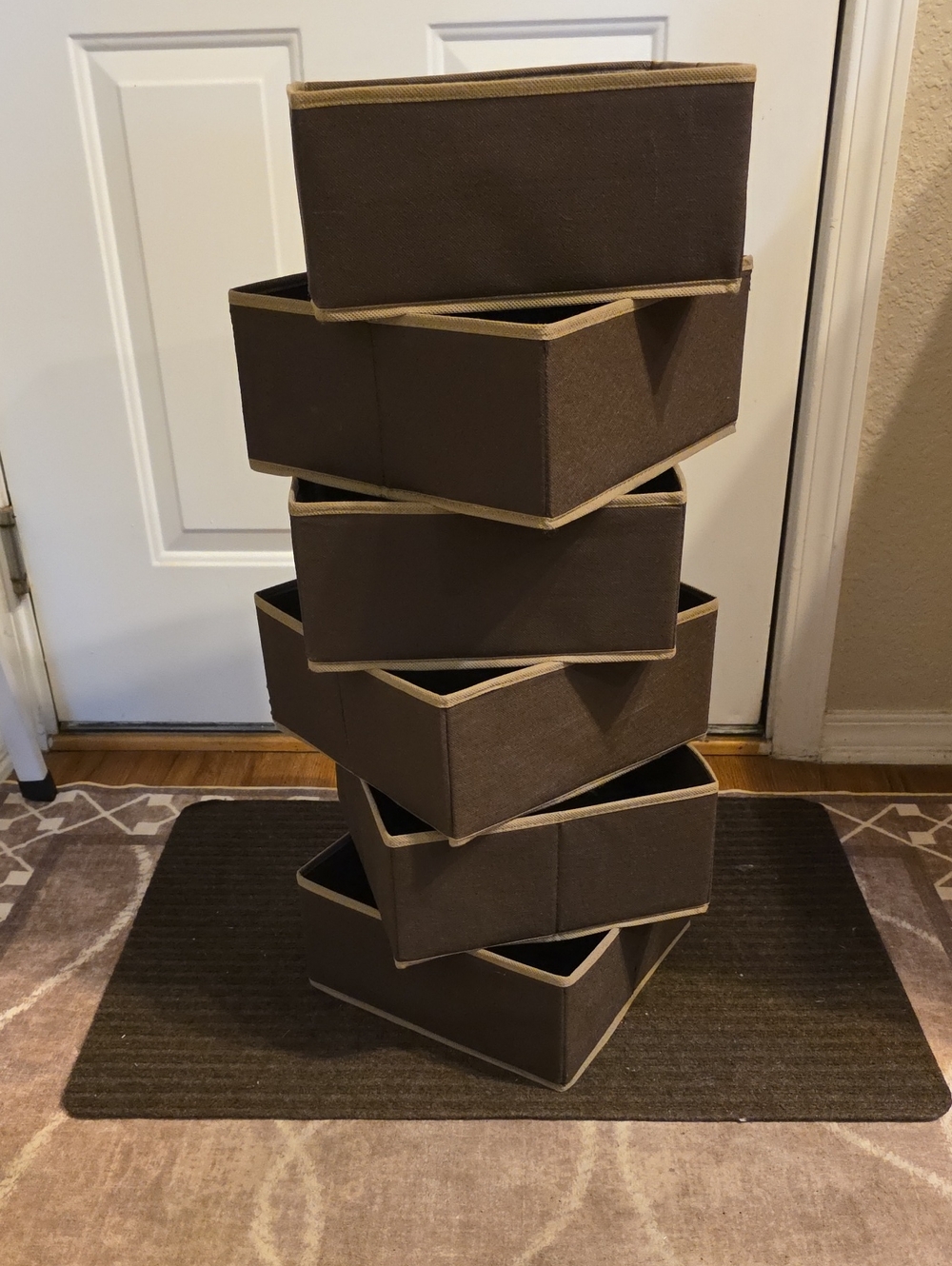 Brown Fabric Storage Bins - Home Organization